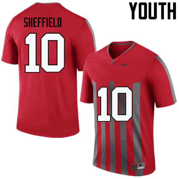 Ohio State Buckeyes #10 Kendall Sheffield Youth NCAA Jersey Throwback